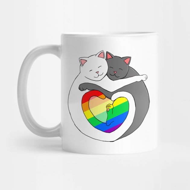 Rainbow Heart Pride Cats cute kittens LGBTQIA by xenotransplant